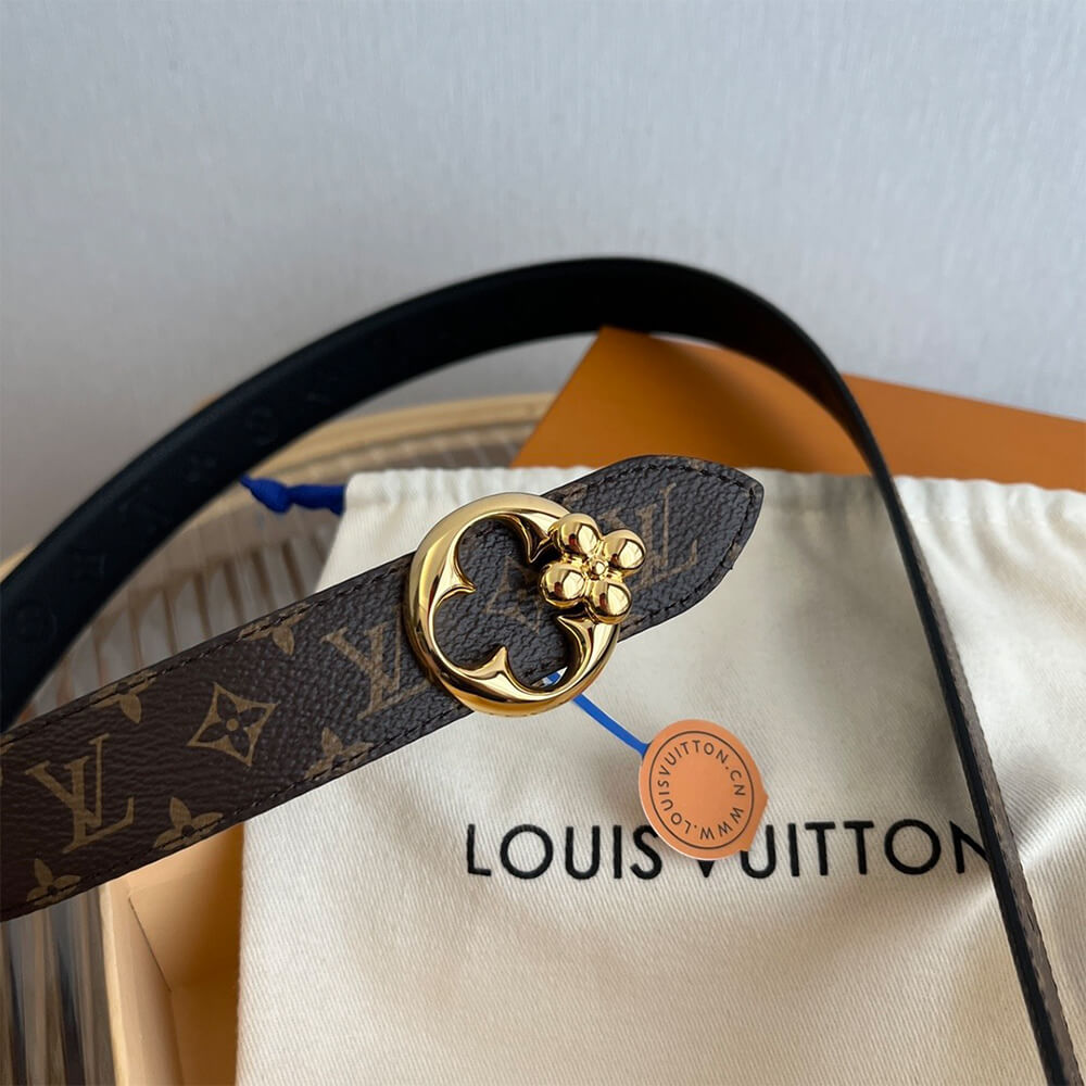 LV Flowergram Round 30mm Reversible Belt