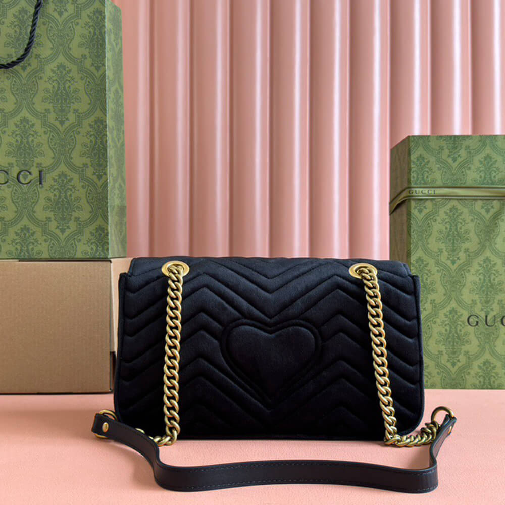 GG Velvet Small Marmont shoulder bag
